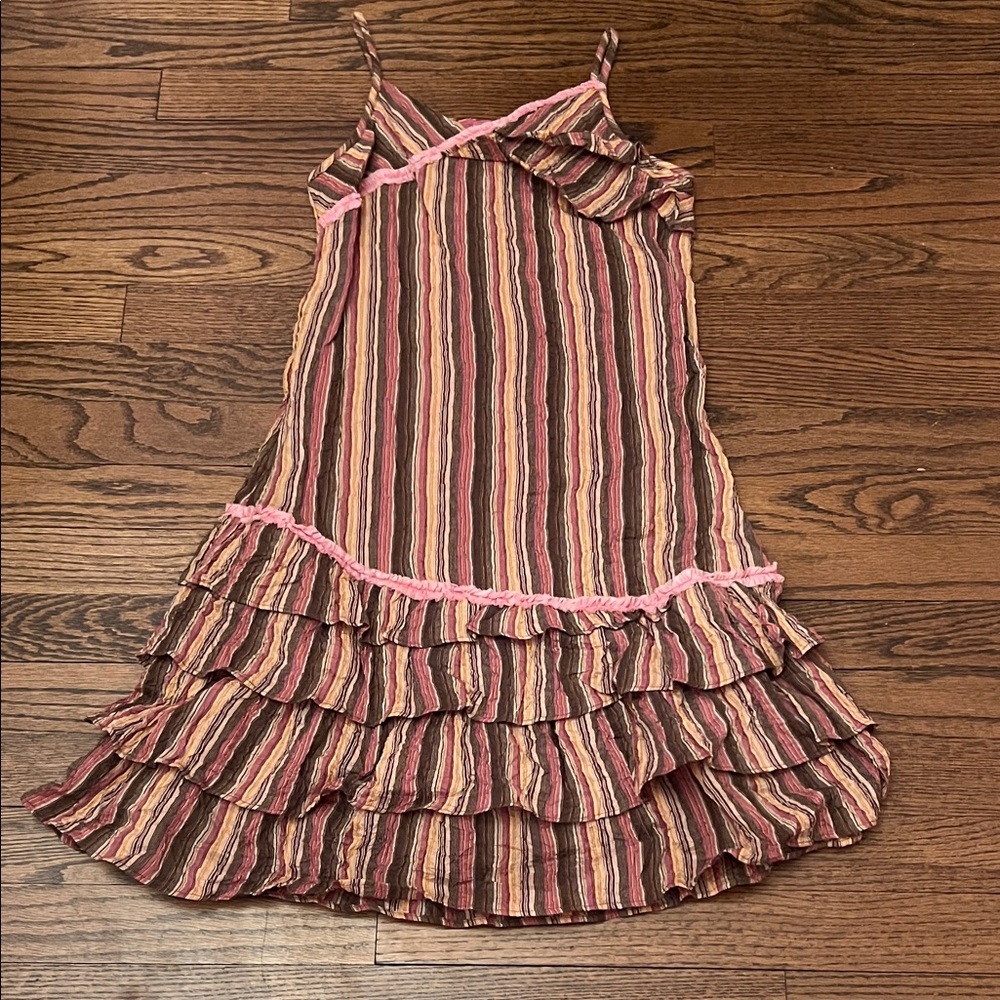 Deux par Deux Multicolor Striped Kids Dress